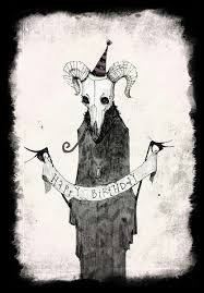 Happy Birthday Creepy Goat Skull Happy Birthday Gothic Happy Birthday Skulls Happy Birthday Goat