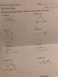 Solved Kuta Software Infinite Algebra 2 The Law Of Sines Chegg Com