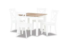 White Kota 5 Piece Dining Suite With Clouds Dining Chairs Amart Furniture