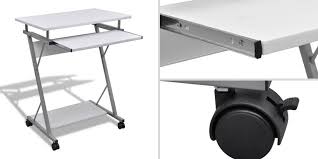 Small Computer Desktop White Wooden Metal Laptop Desk Bedroom Study Table Wheels Smallcomputerdesktop Modern Small Computer Desk Small Computer Desk