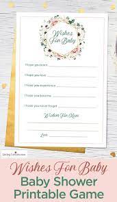 Guests will love filling in these adorable keepsake cards. Wishes For Baby Baby Shower Game Activity Printable