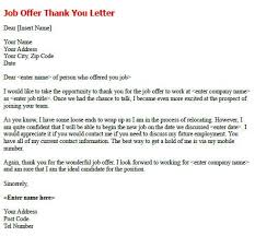 Job Offer Thank You Letter Thank You Letter Thank You Letter Examples Thank You Letter Template