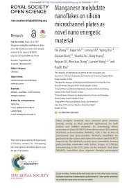 A book's total score is based on multiple factors, including the number of people who have voted for it and how highly those voters ranked the book. Pdf Manganese Molybdate Nanoflakes On Silicon Microchannel Plates As Novel Nano Energetic Material