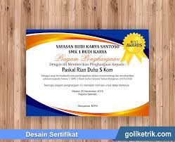 Piagam penghargaan nilai terbaik un siswa ma nw suralaga 2017. Download Contoh Piagam Penghargaan Untuk Guru Berprestasi Docx Word Dan Cdr Coreldraw Goliketrik