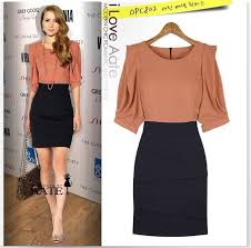 Free Shipping New Arrival 2013 Business Wear Women Patchwork Dress Pencil Half Sleeve European Ladies Clot Business Casual Outfits Business Wear Women Fashion