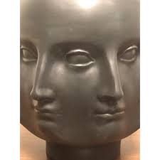 Perpetual Face Dora Maar Black Ceramic Head Vessel Vase