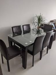 Buy dining tables in melbourne and australia wide for cheap. Modern Glass Dining Table Chairs Furniture Home Living Furniture Tables Sets On Carousell