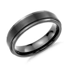 Brushed And Polished Comfort Fit Wedding Ring In Black Tungsten Carbide 6mm Blue Nile In 2020 Black Wedding Rings Comfort Fit Wedding Ring Black Tungsten