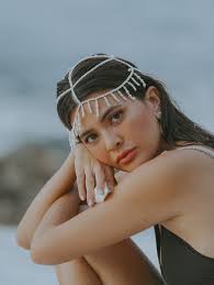 Til our lives are burning gold 🐚 @brenstormin Lashes @newlounge.ph •  headpiece @katari______ • swimsuit, earrings @hm