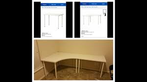 Ikea desk with gold leg accent. Linnmon Adils Corner Desk And Regular Desk From Ikea Youtube