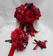 Maybe you would like to learn more about one of these? Black Red Rose Bride S Bouquet Groom S Boutonniers Etsy Rose Bride Bouquets Silk Flower Bridal Bouquet Red Rose Bouquet