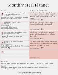 March 2017 Healthy Monthly Meal Plan On A Budget Budget Meal Planning Monthly Meal Planning Budget Family Meals
