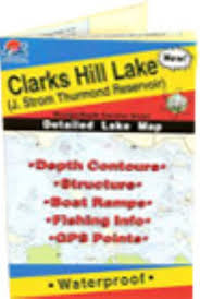 The adjacent area abounds with historical and geological sites. Clarks Hill Lake J Strom Thurmond Reservoir Georgia South Carolina Waterproof Map Fishing Hot Spots Lake Maps