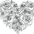 Use them in commercial designs under lifetime, perpetual & worldwide rights. Rose And Heart Coloring Pages Roses Hearts Banners Tattoo Printable 2021 5128 Coloring4free Coloring4free Com
