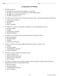 Components Of Fitness A Printable From Help Teaching In 2020 Physical Education Lesson Plans Physical Education Lessons Help Teaching