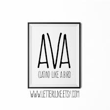 Ava Name Meaning Art Printable Birthday Gift Names With Meaning Ava Name Baby Names And Meanings