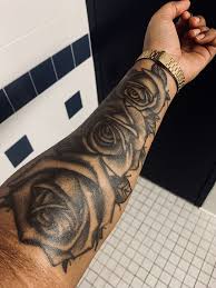 Black rose piercing & tattoo. My Three Black Roses Forearm Sleeve Forarm Tattoos Tattoos Tribal Tattoos