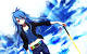 Beautiful Anime Girl With Blue Hair And Red Eyes