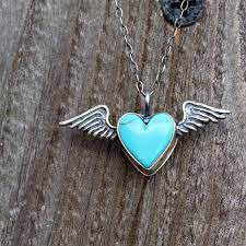 Flying Heart Turquoise Heart Turquoise Heart Necklace Beautiful Jewelry