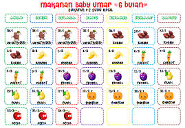 Jadual Makanan Bayi 6 Bulan Baby Food Recipes Food Recipes