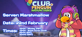 Plug in your username and the area you are in like the map/world you are in. Club Penguin Mountains Club Penguin Mountains
