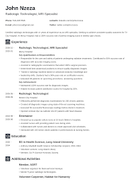 Radiologic Technologist Resume Example Template Newcast In 2020 Resume Examples Radiology Technologist Job Resume Examples