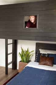 It has a rectilinear metal frame, upright square posts, horizontal side rails, a slanted ladder. Six Easy Steps To A Diy Modern Loft Bed For Teens