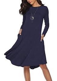 Mythfaye Women S Plain Long Sleeve Pockets Pleated Loose Midi Dress Plain Swing Casual Dresses Loose Midi Dress Short Sleeve Maxi Dresses Maxi Dresses Casual