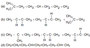 The alkene's hydrogenation by catalysis of. Which Of The Following Is Correct Order Of Stability Of Alkene Sarthaks Econnect Largest Online Education Community