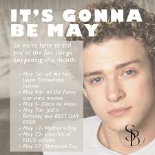 Happy May 1st! Aka National Justin Timberlake Day 🤣 We thought we'd hit  you with the important things happening this month so you don't miss out!  Stay tuned for more events happening