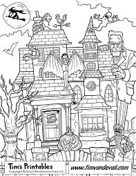 Cute halloween coloring page featuring a fun looking haunted house. Free Haunted House Coloring Page Printable For Kids Coloring Coloringpage Halloween Coloring Book Halloween Coloring Pages House Colouring Pages