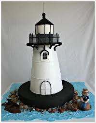 Edible Lighthouse Makes A Great Groom S Cake Www Acakedream Com Engagement Pinparty Lighthouse Cake Cake Grooms Cake