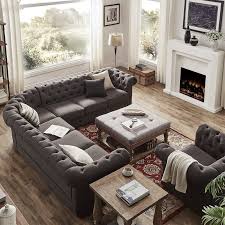 This Is A Sectional And Chair But Their Placement Creates A Symmetry Within The Room Livingroom Layout Living Room Sectional Brown Living Room