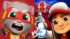 Talking Tom Hero Dash vs Subway Surfers