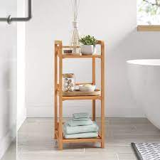 When it comes to bathroom towel storage, our bathroom drawers offer the perfect space for folded towels, keeping them close at hand for immediate use. Ben 12 W X 27 75 H X 12 D Solid Wood Free Standing Bathroom Shelves Shelves Slatted Shelves Free Standing Shelves