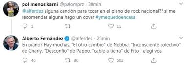 Alberto ángel fernández is an argentine politician and professor, serving as the president of argentina since 2019. Los Consejos De Alberto Fernandez En Una Noche De Cuarentena Total Y A Puro Twitter Infobae