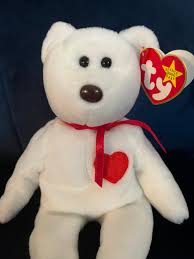 TY VALENTINO Beanie Bear, Original Beanie Babies Collection, Retired, Rare 