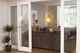 Centre Doors Open Made To Measure Internal Finesse Bifold Doors With White Finish Open Plan Kitchen Living Room Living Room Door Bifold Doors