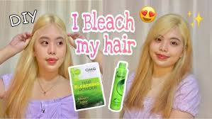 If you want stronger bleaching effects, you can dilute far less by mixing three tablespoons of lemon juice with about two cups of water. Diy Bleach Hair At Home Part 1 Using Verdon Bleach Powder And Bremod Oxidizer Blue Hair Color Youtube