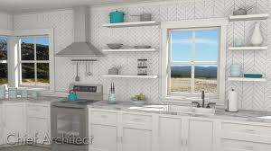 We are running our backsplash (2x6 heath subway tiles, heron blue, from countertop to ceiling. Creating A Backsplash