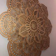 Wood Mandala Wall Art Wall Decoration Round Circle Etsy Circle Wall Art Carved Wood Wall Art Wall Art Living Room
