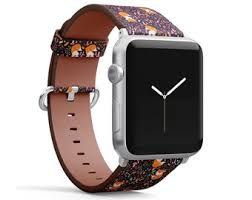 Cute Flowers Foxes Mushrooms Print, Apple Watch Band ( 38mm