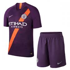 Does anyone have the new orange man city away kit, i've got all the latest kits but i want this one because my game is with city. 18 19 Manchester City Third Away Purple Soccer Jersey Kit Shirt Short Soccer Jersey Gym Shorts Womens Premier League Football