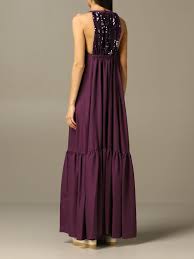 Vestito manila grace, 100% seta, taglia l bambina. Manila Grace Outlet Long Dress With Maxi Flounce Dress Manila Grace Women Violet Dress Manila Grace A540pu Giglio En