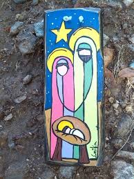 Pesebre Pintado A Mano En Madera Nativity Painting Christmas Nativity Colourful Living Room Decor