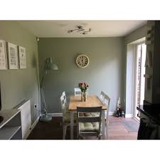 Farrow Ball Mizzle Walls In Our Dining Room Dining Room Colors Farrow And Ball Living Room Living Dining Room