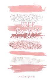 Free Rose Gold Brush Stroke Elements Lilynekodesignstudio Rose Gold Brushes Free Design Elements Printable Planner Stickers