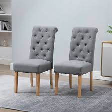How to revamp a rocking chair. Modern 2x Grey Dining Chairs High Back Fabric Tufted Upholstered Dining Room 738596628000 Ebay