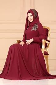 Modaselvim Evening Dresses Evening Wear Ech7046 Claret Red Evening Gown Dresses Hijab Fashion Dresses