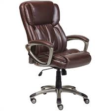 Brown leather office chair leather chairs wooden lawn chairs saarinen chair comfortable office chair executive office chairs wrought iron patio chairs contemporary chairs cool chairs. Serta Executive Bonded Leather Office Chair Biscuit Brown Walmart Com Walmart Com